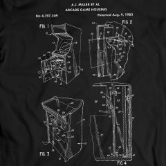 Arcadekast Wijnoogst Videospellen Patent T-Shirt Tee Verjaardagscadeau