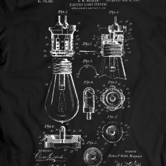 Elektrisch Licht Spaninrichting Lamp Patent T-shirt 100% Katoen Verjaardagscadeau