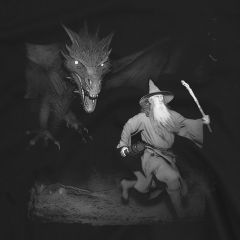 Tovenaar en Draak Nachtachtervolging – Gandalf Avonturen Grappig Graphic T-shirt