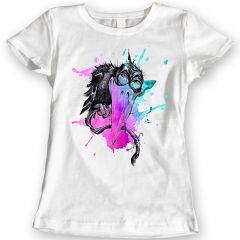 Waterverf Regenboog Kraai T-shirt 100% Katoen Cadeauidee Voor Dames