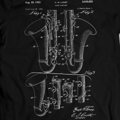 Bass Klarinet Patent T-Shirt 100% Katoen