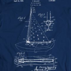 BeaudryZeilboot 1940 Patent T-Shirt 100% Katoen