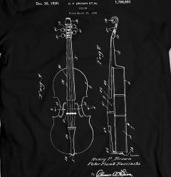 Brown Viool 1930 T-Shirt Muziek Tee