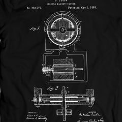 Tesla Elektro Motor 1888 T-Shirt 100% Katoen