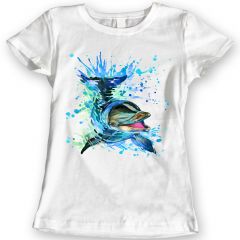 Dolfijn T-Shirts Waterverf Cadeauidee Voor Dames 100% Katoen