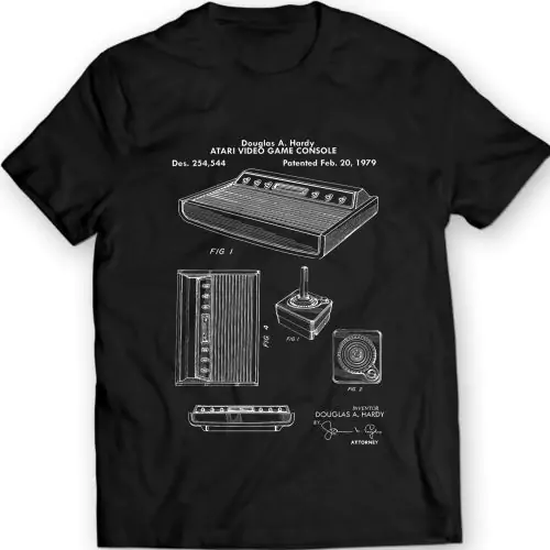 Atari Originele Videospelconsole Patent T-Shirt Tee Verjaardagscadeau