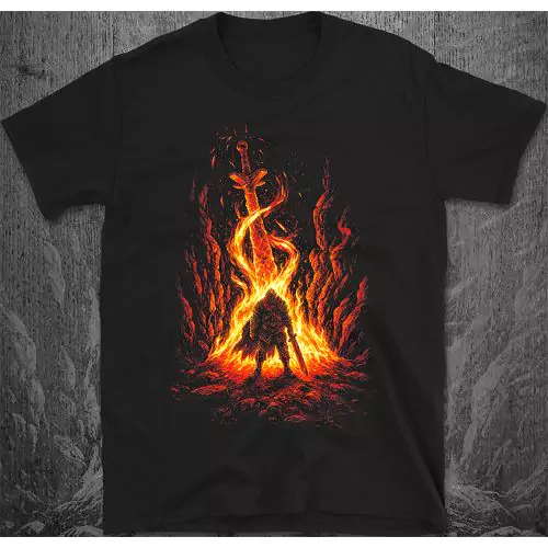 Chosen Undead Through The Bonfire T-Shirt – geïnspireerd door Dark Souls