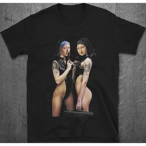 Double Trouble Mona Lisa β Guns & Tattoos Tee