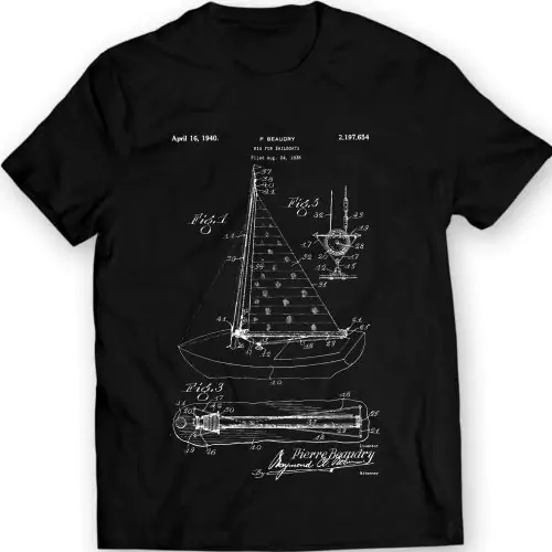 Beaudry Zeilboot 1940 Patent T-shirt – Vaar in stijl met vintage elegantie!