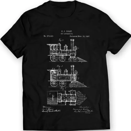 Colby Locomotive 1887 patent T-shirt – technische elegantie