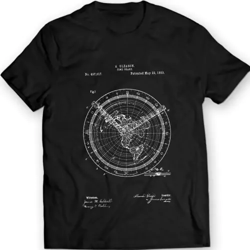 World Time Chart Patent T-shirt – Tijdloze elegantie in het zicht!