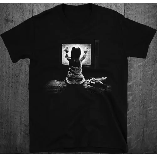 Cool horror HALLOWEEN T-shirt voor mannen met Poltergeist movie print Black Halloween Kostuum S-XXL