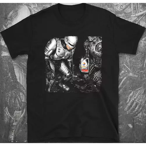 RoboCop’s Hangover – Powered by 5W-30 The Terminator T-800 T-Shirt